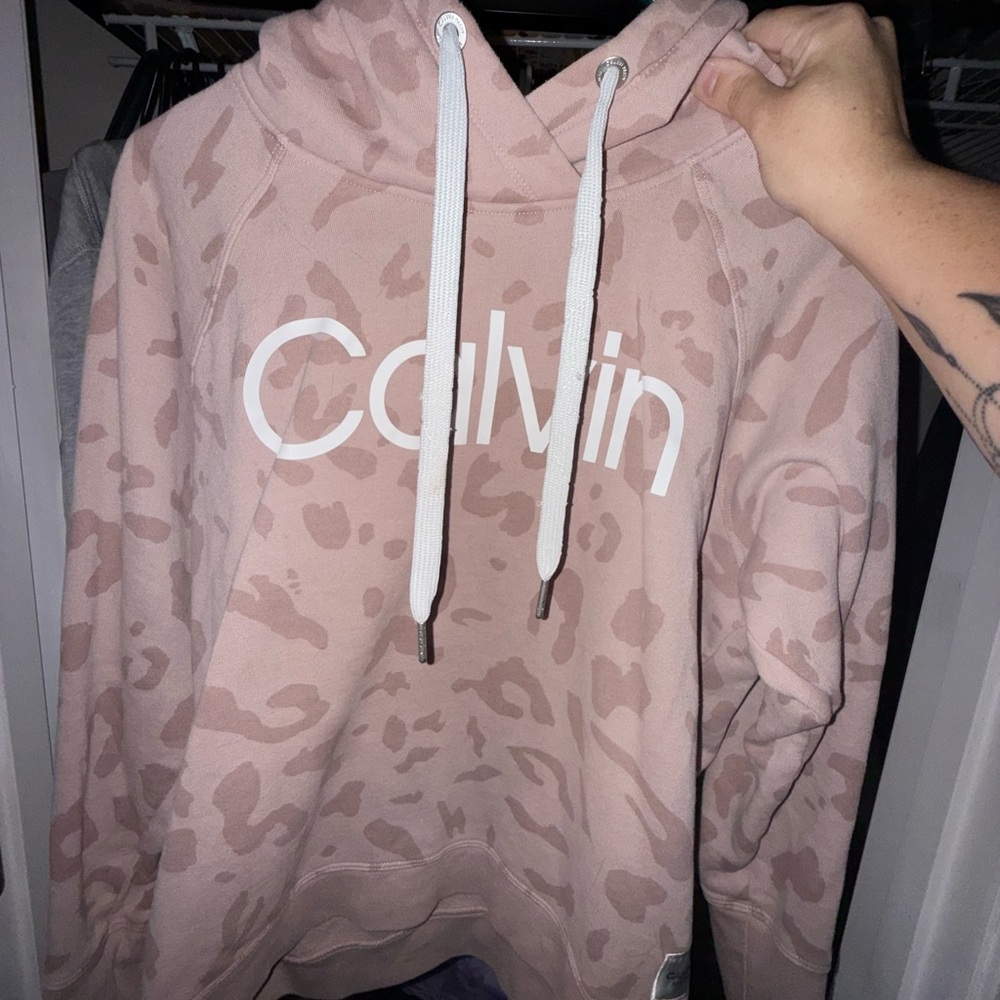 Calvin Klein Pink Leopard Print Hoodie